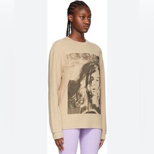 1017 ALYX 9SM Sz L (est.) Beige Cotton Long Sleeve T-Shirt Graphic Sweatshirt